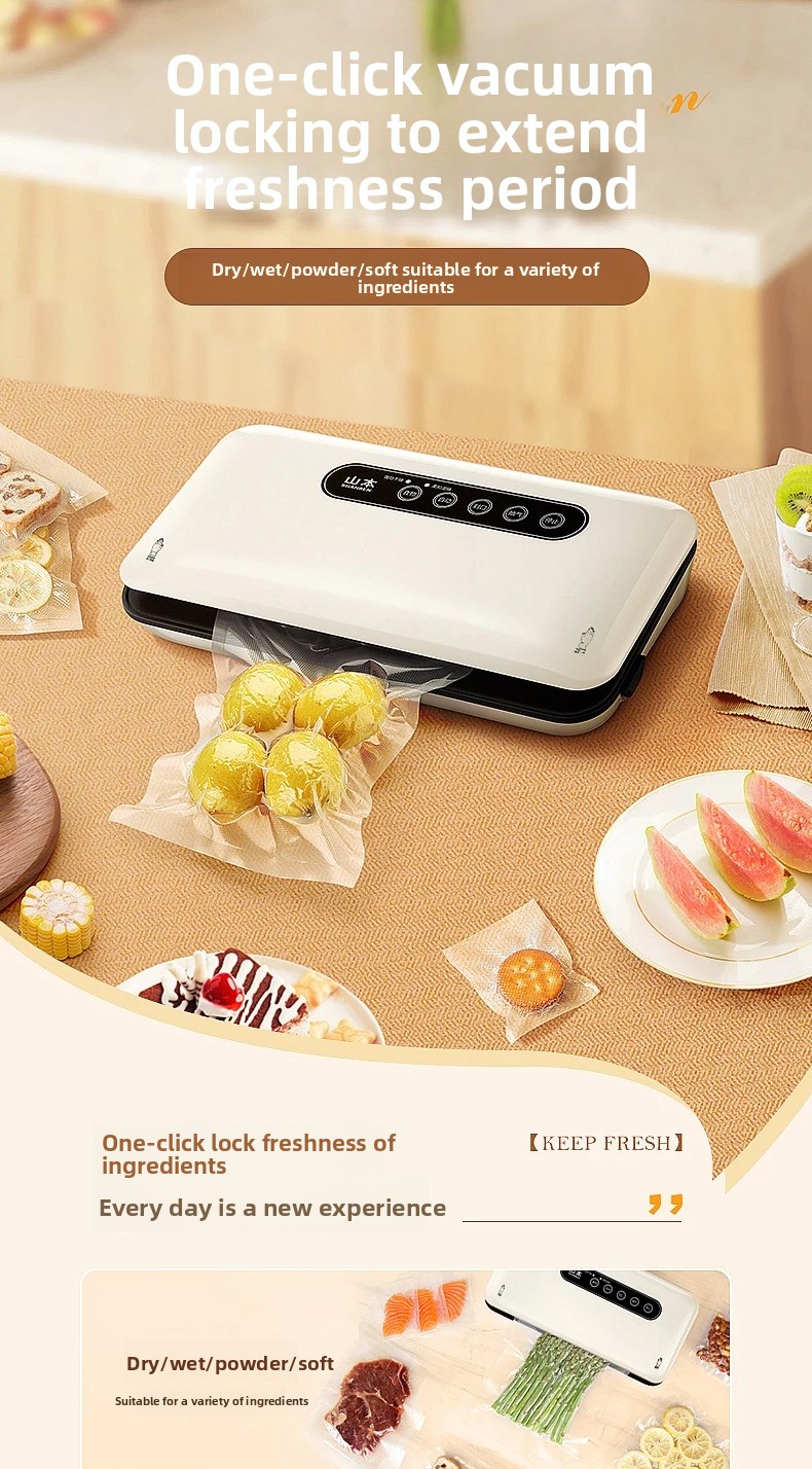 Food Vacuum Sealer Machine - Máquina Seladora a Vácuo Mini Automática