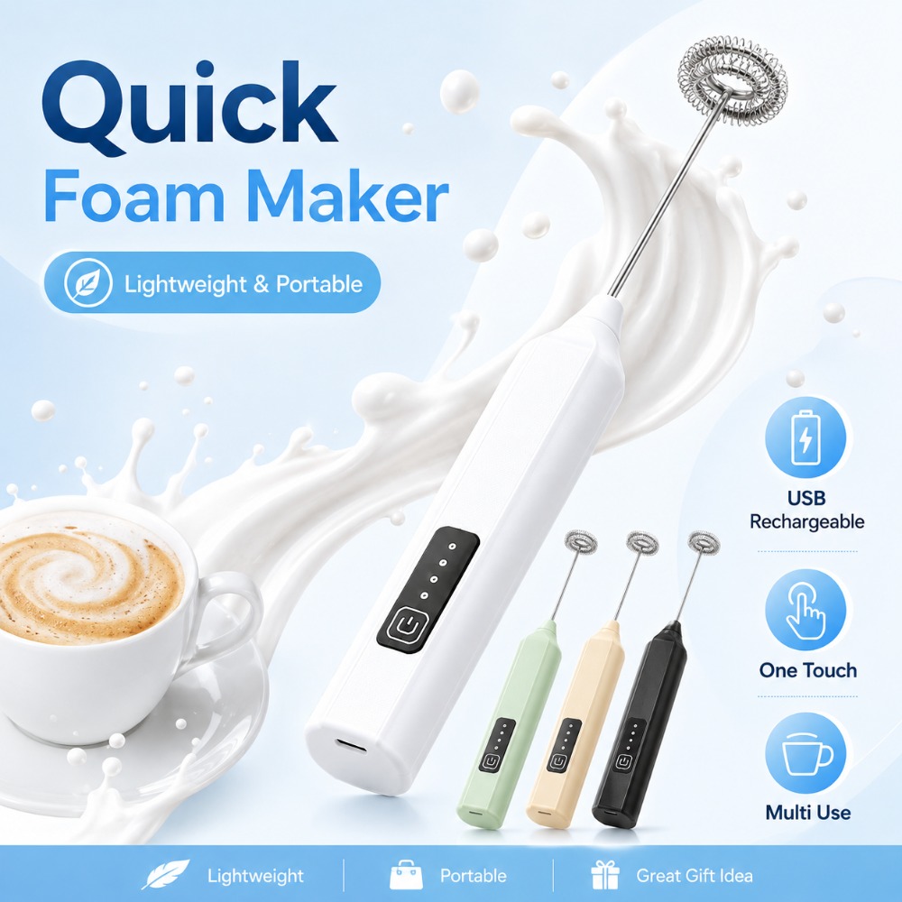Electric Milk Frother Handheld - Espumador de Leite e Batedor de