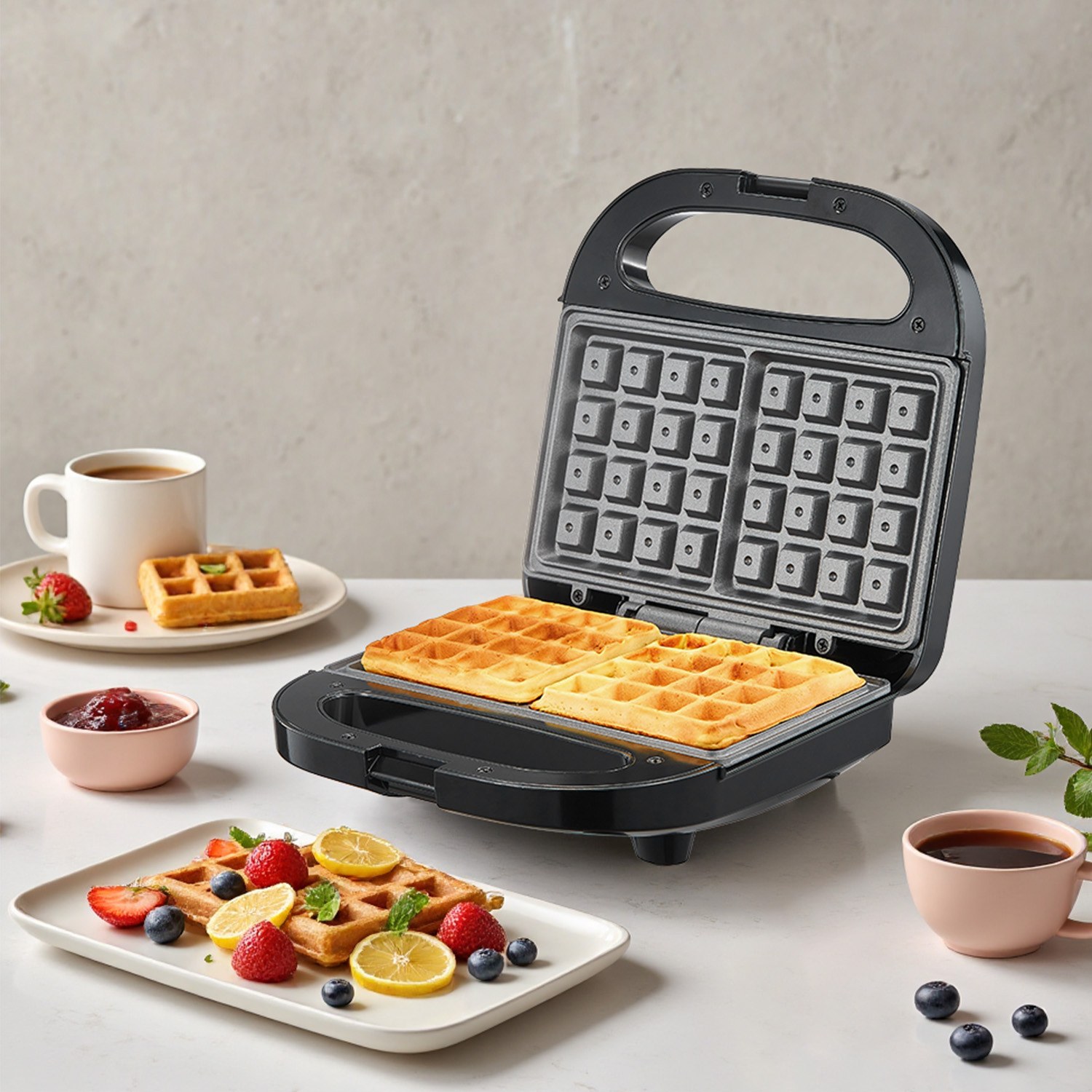 Mini Waffle Maker Machine - Máquina de Waffle Belga para 2