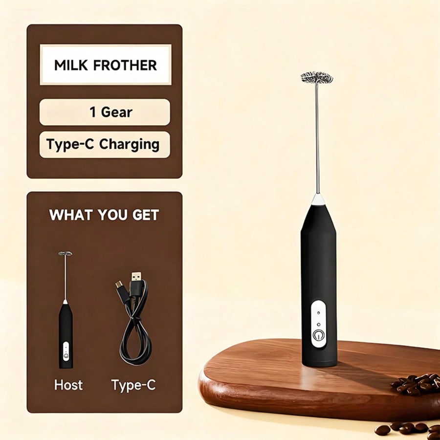 Electric Milk Frother Handheld - Batedor Elétrico Portátil 1 Unidade, Batedor