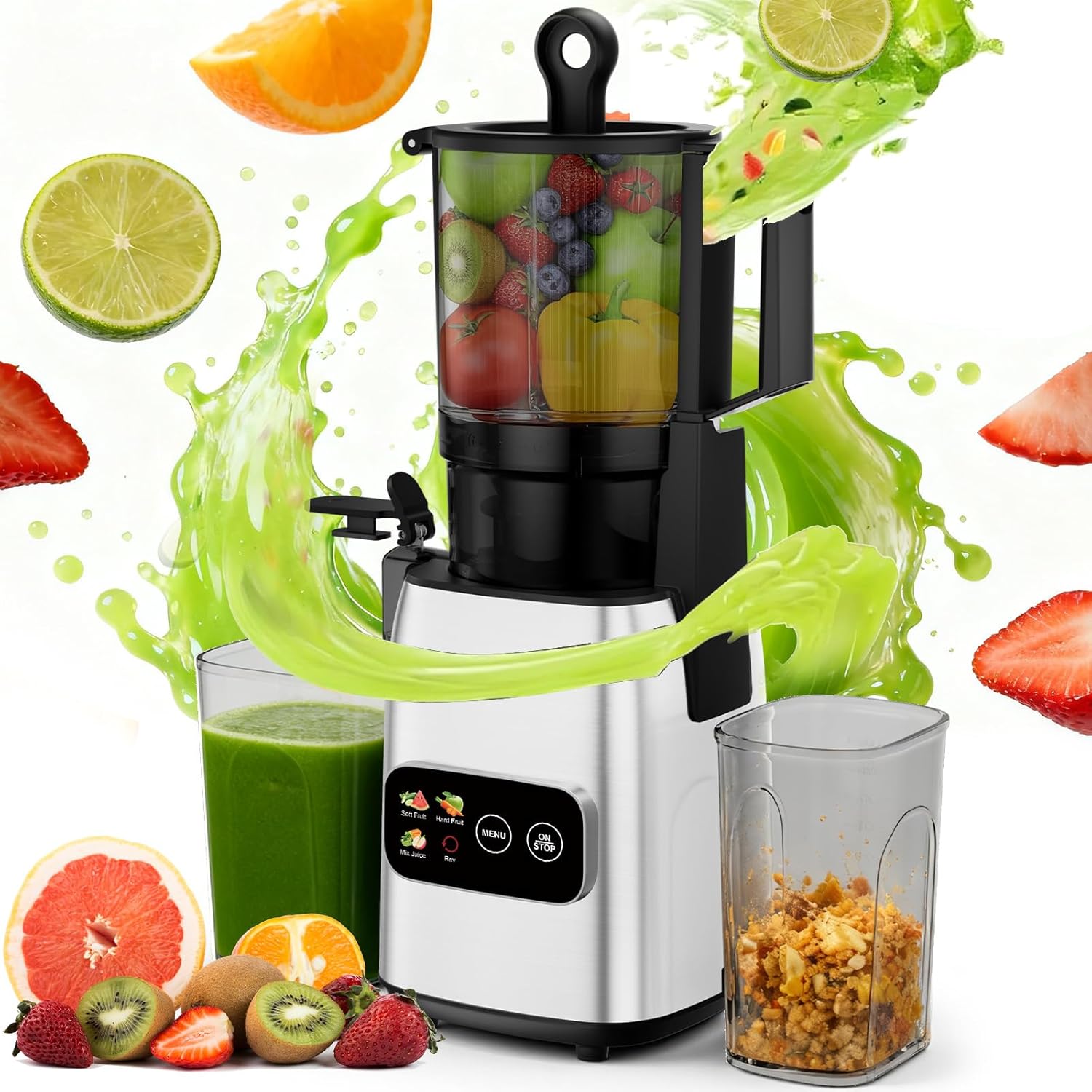 Electric Slow Juicer Cold Press - Extrator de Suco a Frio de