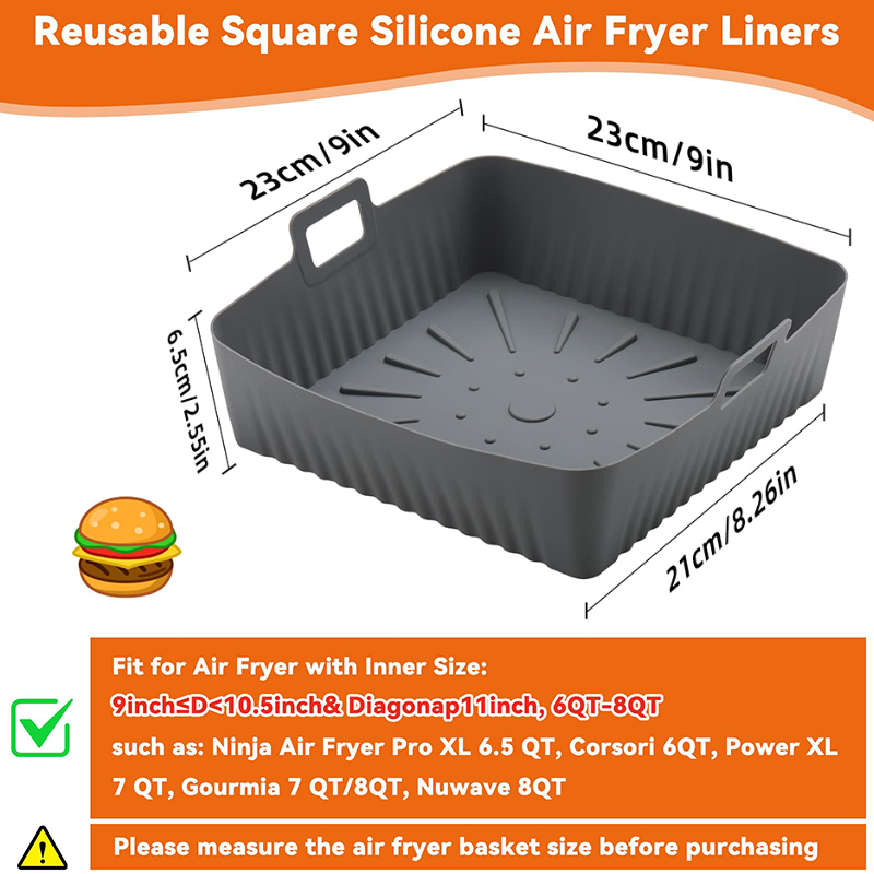 Grande 23cm fritadeira de ar c - Air Fryer Silicone Pot Liner avaliação e preço