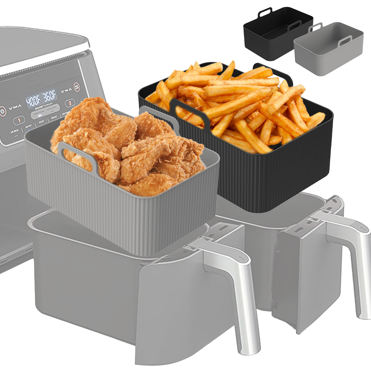 Forro de fritadeira de ar de s - Air Fryer Silicone Pot Liner avaliação e preço
