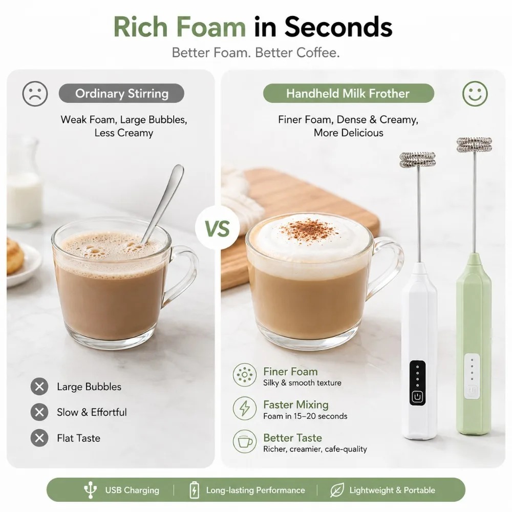 Espumador de Leite e Batedor d - Electric Milk Frother Handheld avaliação e preço