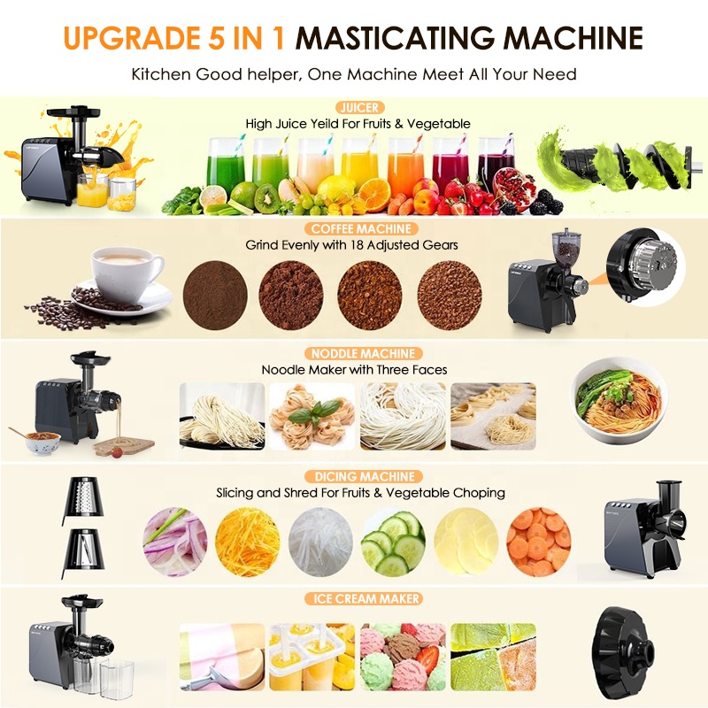 Centrífuga Elétrica Multifunci - Electric Slow Juicer Cold Press avaliação e preço
