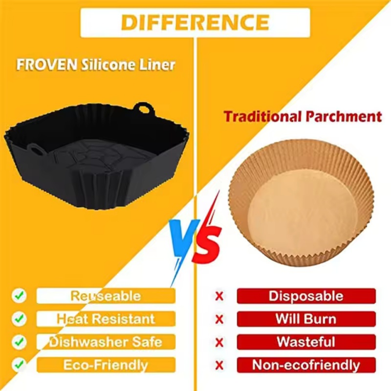 Bandeja de pote de fritadeira  - Air Fryer Silicone Pot Liner avaliação e preço