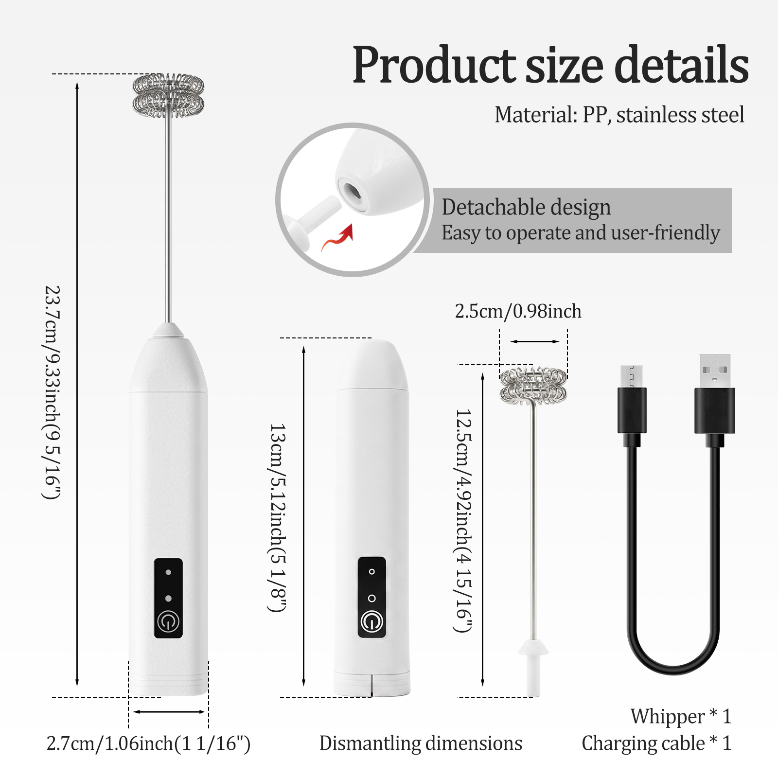 Espumador de Leite Sem Fio Por - Electric Milk Frother Handheld avaliação e preço