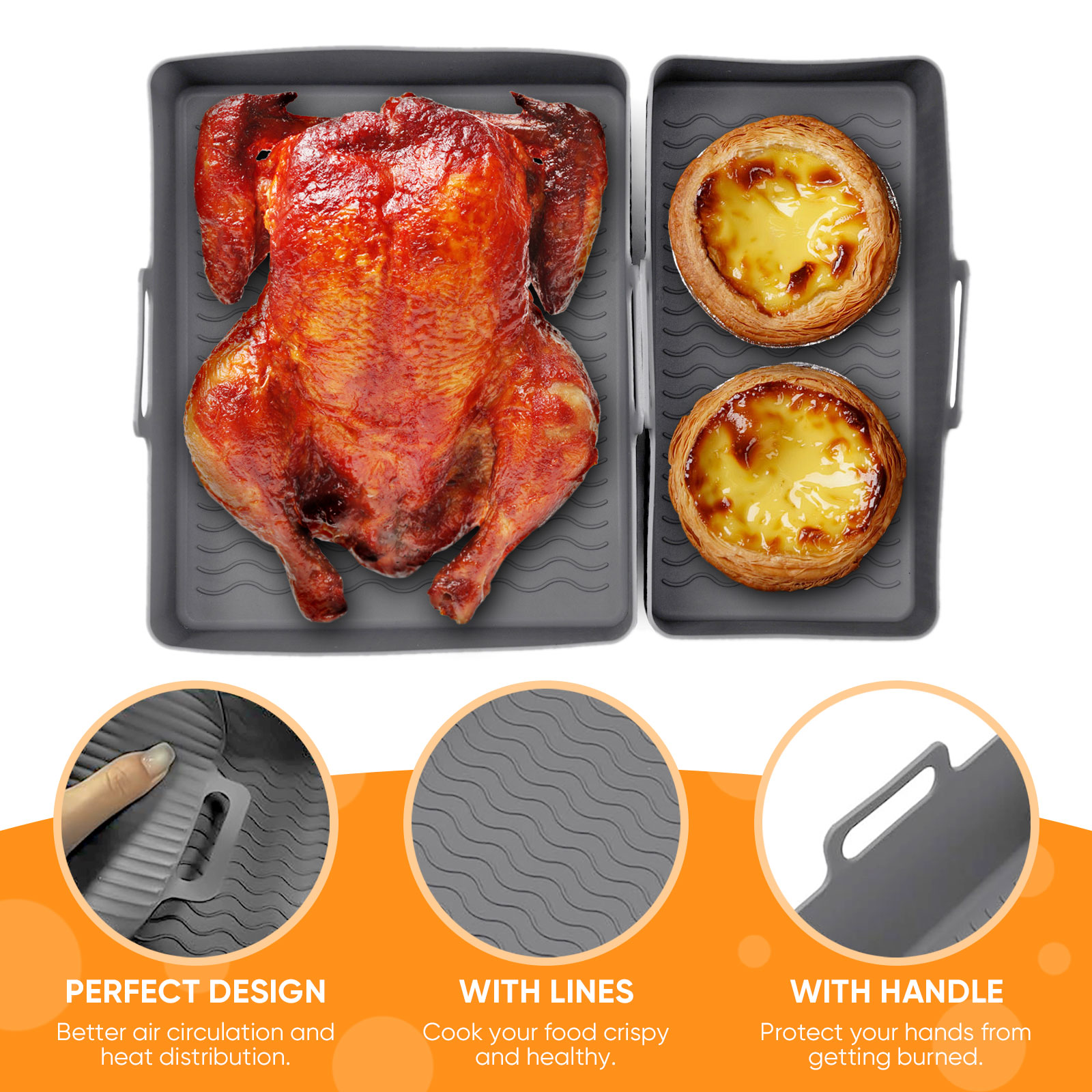 2 pçs conjunto de silicone fri - Air Fryer Silicone Pot Liner avaliação e preço